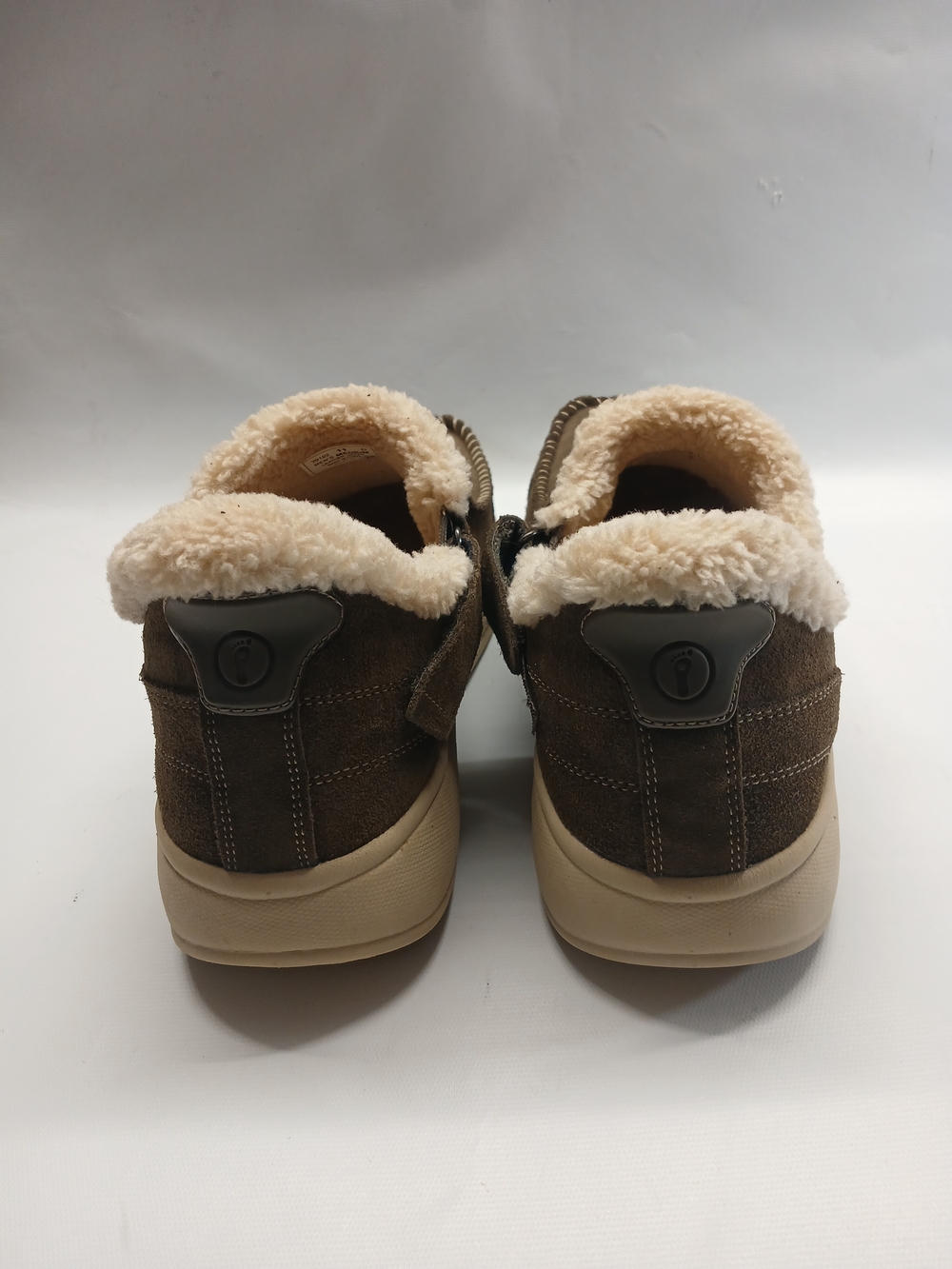 Orthofeet Men's Othopedic Brown Suede Slip-On with Cream Shearling Collar - Picture 5 of 15